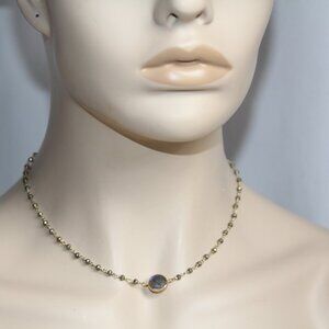 Ela Rae Labradorite and Pyrite Gold Necklace